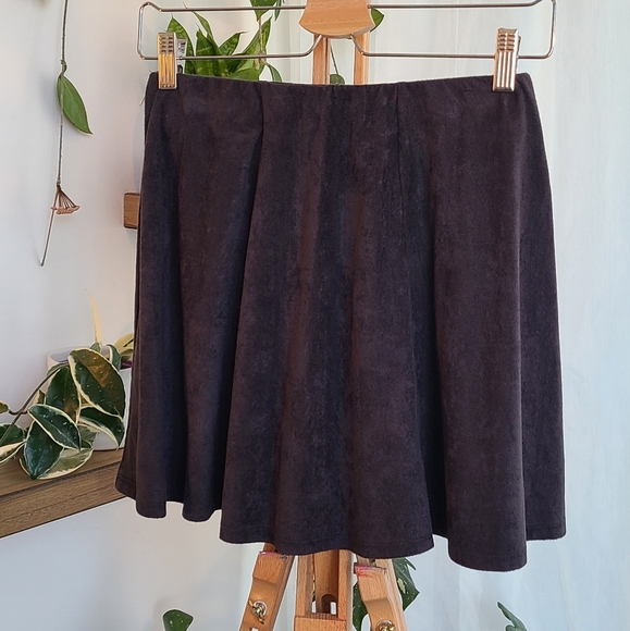 Dark grey suede-like Garage skater skirt - Picture 4 of 6